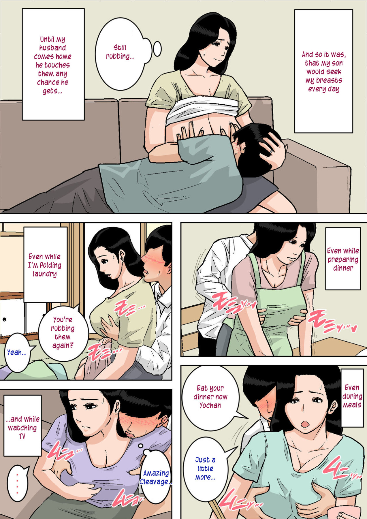 Hentai Manga Comic-Playing With Mom's Breasts All I Want!-Read-8